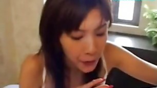 Asian girl rimming and blowjob