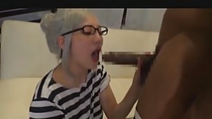 japanese prison  blowjob and swallow to black man