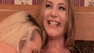 Hot blonde gets her pussy licked by a horny lesbian