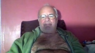 grandpa stroke  on webcam