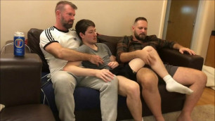 Watching rugby with the Bros when the Twink gets distracted