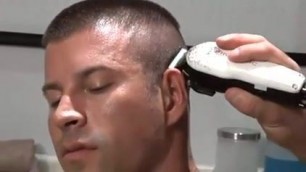 Army men fuck at barber shop