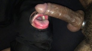 Throat fucking tied up slave. Cock worship and bareback