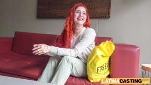 Pale Latina Red Head Opened up Real Tight Pussy for a Fake Job