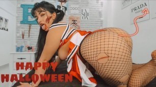 Horror Porn Sexy Zoombie Cheerleader Teasing in the Red Light Green Light Jerk off Game can you Win?